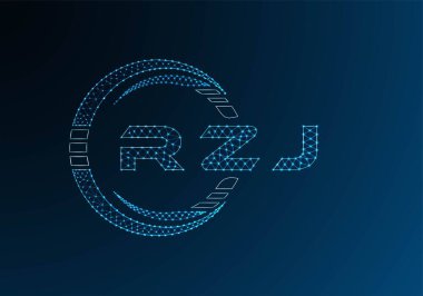 RZJ low poly letter logo vector design. RZJ lower poly logo design. Low poly logo.