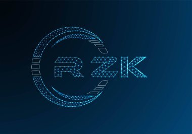 RZK low poly letter logo vector design. RZK lower poly logo design. Low poly logo.