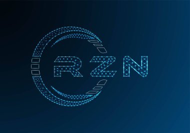 RZN low poly letter logo vector design. RZN lower poly logo design. Low poly logo.