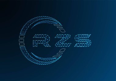 RZS low poly letter logo vector design. RZS lower poly logo design. Low poly logo.