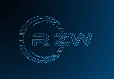 RZW low poly letter logo vector design. RZW lower poly logo design. Low poly logo.
