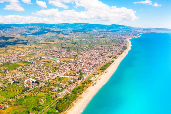 Calabria Deniz Kenarında Locri Hava Manzarası — Stok fotoğraf