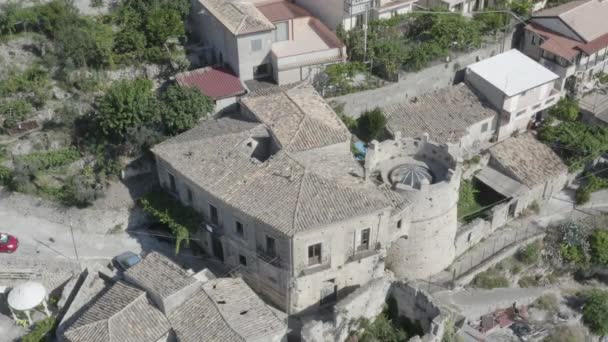 Drone Video Della Città Gerace Calabria Edifici Architettura — Video Stock