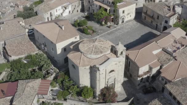 Drone Video Ciudad Gerace Calabria Edificios Arquitectura — Vídeos de Stock