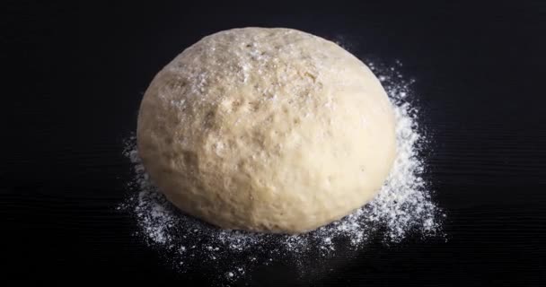 Video Pizza Dough Rising Black Background Time Lapse — Stock Video