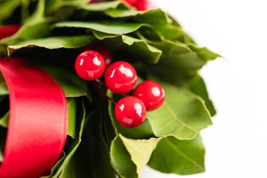 Beyaz arkaplan ile İtalyan defne mezuniyet çelengi