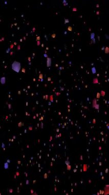 Siyah Arkaplana Düşen Renkli Konfeti.