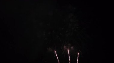 Diwali Hint Festivali 'ni Geceleyin Kutlamak İçin Havai fişekler.