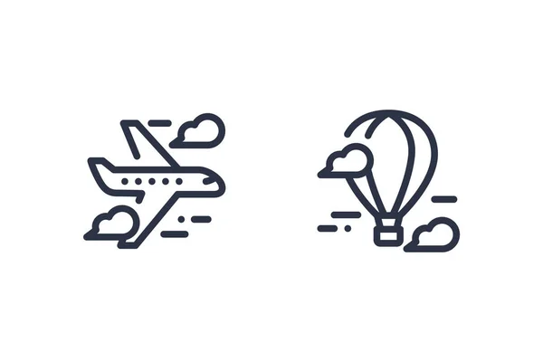 seyahat simgeleri vektör resimlemesini ayarla