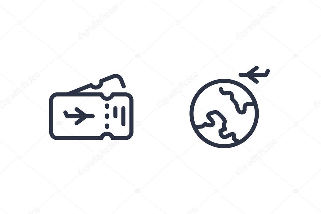 travel icons set vector illustration