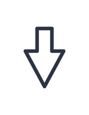 ok, ok, aşağı, indirme vektör illüstrasyonu