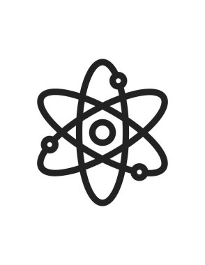 Atom simgesi. düz tasarım biçimi 