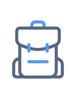 sırt çantası simgesi vektör illüstrasyonu