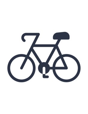 Beyaz arkaplanda izole edilmiş basit bir bisiklet simgesi