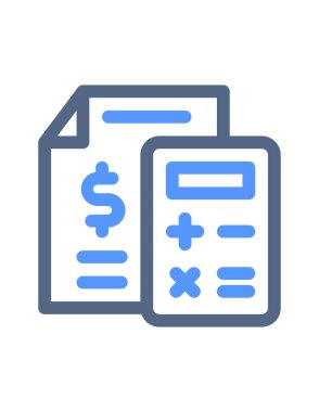 Bütçe vektör simgesi. İnce çizgi çizimi. 