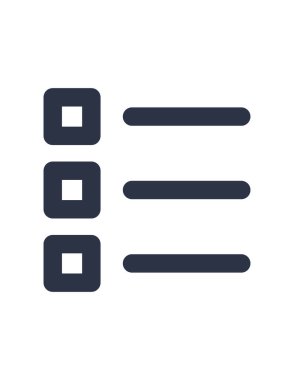 Web ve mobil mermi, mermi, liste, onay kutusu için vektör simgesi