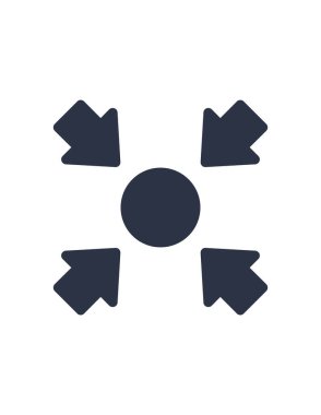 ok, merkez, nokta, buluşma, okların vektör illüstrasyonu