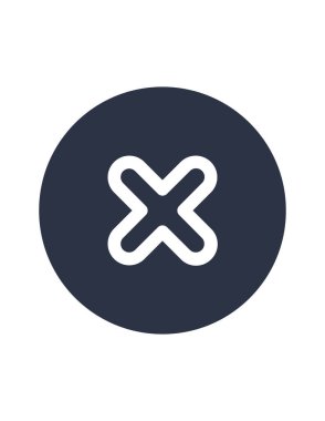 Web düğmesinin basit vektör simgesi, kapat, çapraz, çık, x, sil