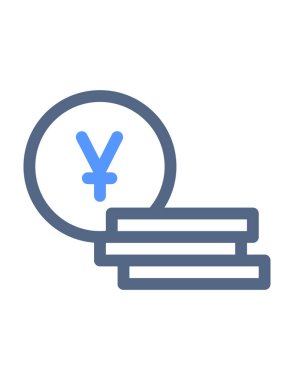 Sikkelerin basit vektör simgesi, yen, para, nakit