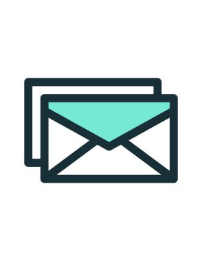 Sohbet mesajı bildiriminin basit vektör simgesi, e- posta düğmesi