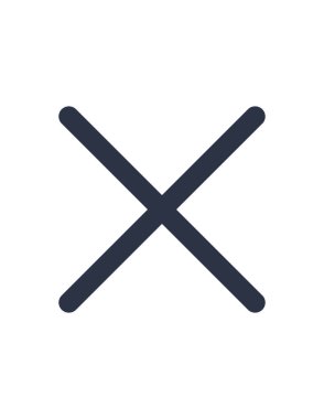 Web düğmesinin basit vektör simgesi, çapraz, sil, x, kapat, çık