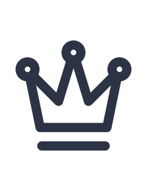 Beyaz arkaplanda siyah renkli taç simgesi var. kraliyet sembolü çizimi.