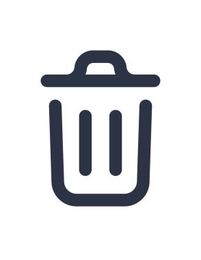 Web düğmesinin basit vektör simgesi, sil, kaldır, çöp