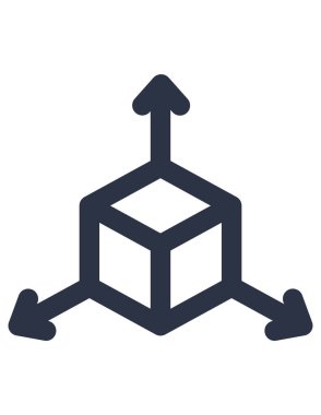 boyut simgesi vektör illüstrasyonu