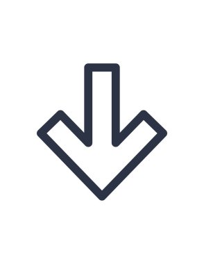 ok, aşağı, indirme, ok, yol bulma vektör illüstrasyonu