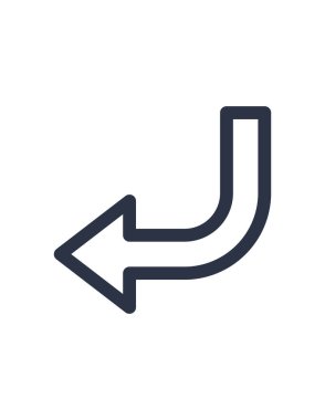 Giriş, aşağı, sol, ok vektör illüstrasyonu