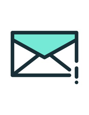 Sohbet mesajı bildiriminin basit vektör simgesi, e- posta düğmesi