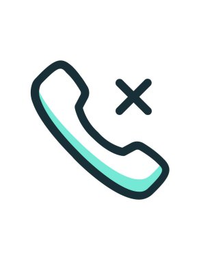 Başarısız, çağrı, simge vektör illüstrasyonu