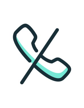 Başarısız, çağrı, simge vektör illüstrasyonu