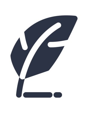 Tüy, kalem simgesi vektör illüstrasyonu