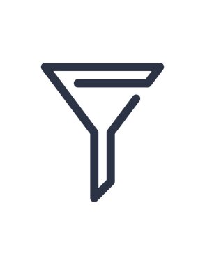 Filtre, huni simgesi vektör illüstrasyonu