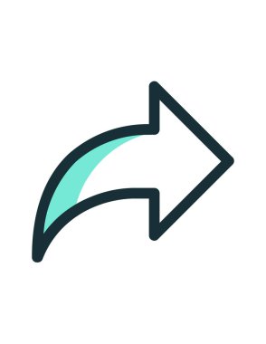 İleri, ok, paylaşım, göndermenin vektör illüstrasyonu