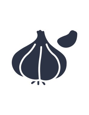 Sarımsak ikonu. düz tasarım biçimi 