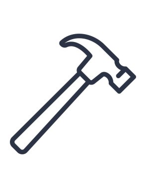 Çekiç simgesinin vektör illüstrasyonu