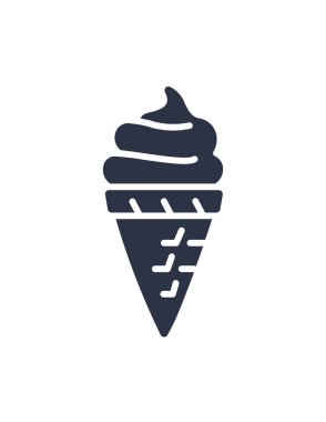 Düz biçimli dondurma simgesi beyaz arkaplanda izole. 