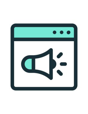 seo ve media line vektör simgesi.