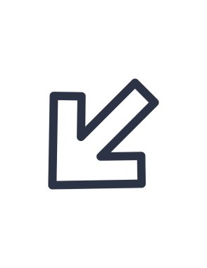 Sol, aşağı, ok, yol bulma vektör çizimi