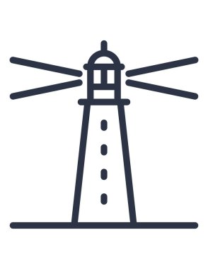 beyaz arkaplanda deniz feneri simgesi