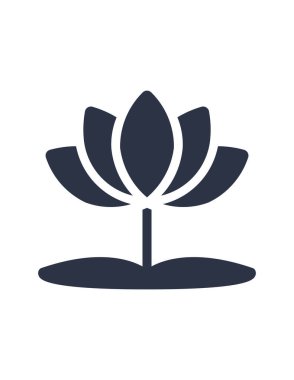 Lotus ikonu vektör illüstrasyonu