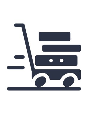 El arabasının, tramvayın, alışveriş simgesinin vektör çizimi 