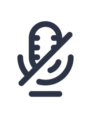 mikrofon sessiz simge vektör çizimi