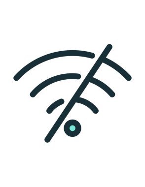 Kablosuz, kablosuz, kablosuz, ağ, internet ve sinyalin basit vektör simgesi