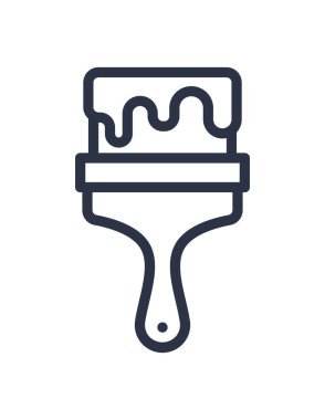 Beyaz arka planda izole edilmiş siyah boya fırçası simgesi. ressam sembolü çizimi.