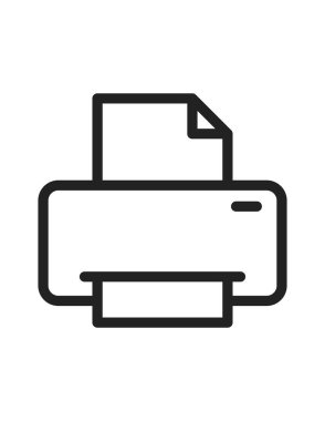 Yazıcı simgesi vektör illüstrasyonu