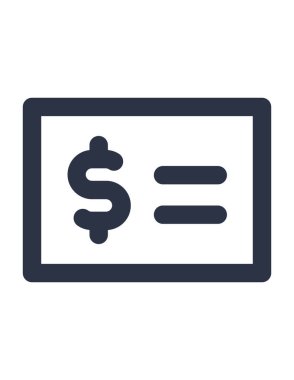 Fatura, çek, para, fatura basit vektör simgesi