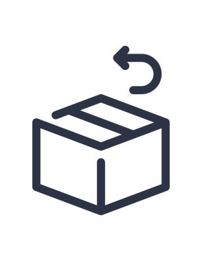 Kutunun vektör illüstrasyonu, geri dönüş, ürün, paket, paket